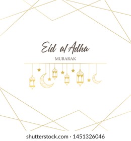 Vector muslim holiday Eid al-Adha card.Islamic greeting illustration. 