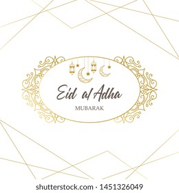 Vector muslim holiday Eid al-Adha card.Islamic greeting illustration. 