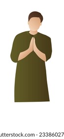 Vector of a Muslim man greeting politely. This illustration is suitable for religious events.