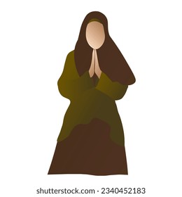 Vektorgrafik eines muslimischen Mannes, der höflich grüßt. Diese Abbildung eignet sich für religiöse Veranstaltungen.