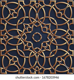 Vector muslim mosaic, persian motif. Mosque decoration element. Islamic geometric pattern.
