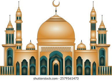 Vector Muslim Mosque for Ramadan and other Muslim themes.  