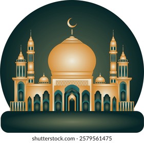 Vector Muslim Mosque for Ramadan and other Muslim themes.  