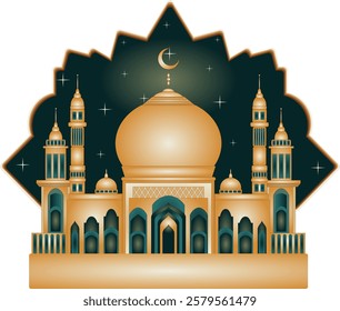 Vector Muslim Mosque for Ramadan and other Muslim themes.  