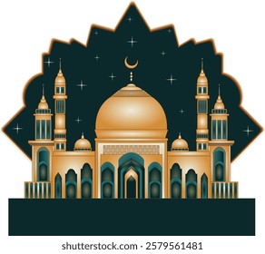 Vector Muslim Mosque for Ramadan and other Muslim themes.  