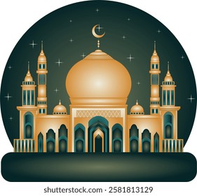 Vector Muslim Mosque for Ramadan and other Muslim themes.  