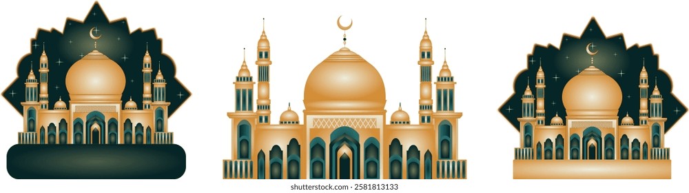 Vector Muslim Mosque for Ramadan and other Muslim themes.  