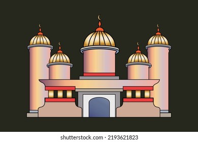 vector muslim mosque for religius