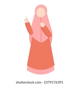 vector of Muslim teacher character, good for avatar, template design, and any purpose