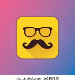 Vector Mustache and Glasses Icon