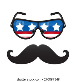 Vector Mustache and Glasses icon
