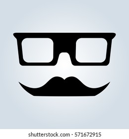 Vector Mustache and Glasses Icon