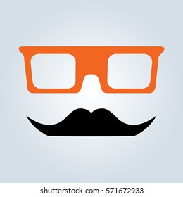Vector Mustache and Glasses Icon