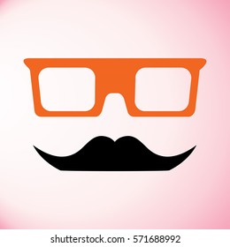 Vector Mustache and Glasses Icon