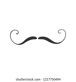 Vector mustache icon background. Masculine, male, father fashion element on white.