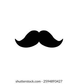 Vector mustache icon isolated on white background.