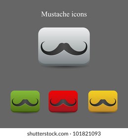 Vector mustache icons set