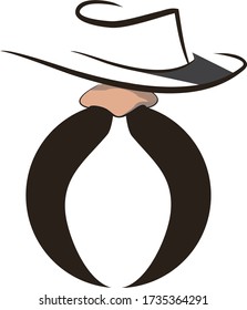 vector mustache isolated on white background.