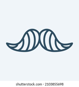 Vector mustache line icon background. Masculine, male, father fashion element on white.