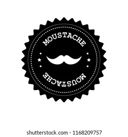 vector mustache moustache black retro vintage hipster barber logo label isolated on white