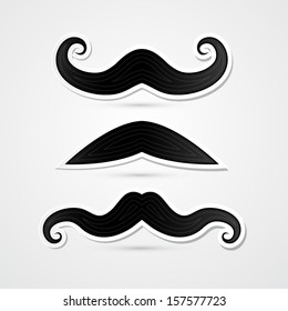 vector mustache set