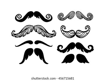 Vector mustache silhouette isolated