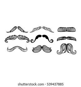 Vector mustache silhouette isolated