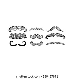 Vector mustache silhouette isolated