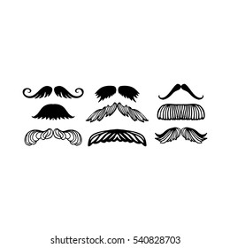 Vector mustache silhouette isolated