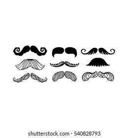 Vector mustache silhouette isolated