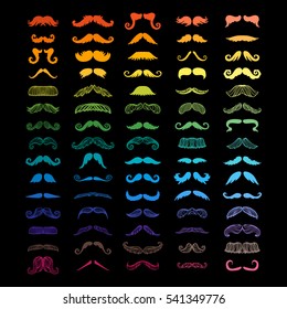 Vector mustache silhouette isolated