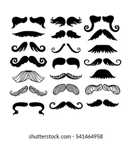 Vector mustache silhouette isolated