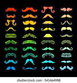 Vector mustache silhouette isolated