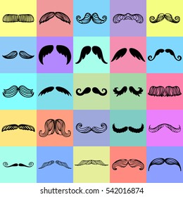 Vector mustache silhouette isolated