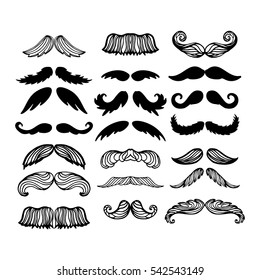 Vector mustache silhouette isolated