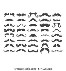 Vector mustache silhouette isolated