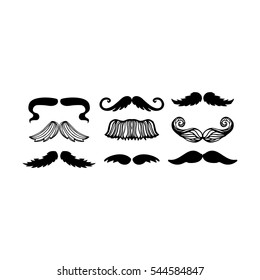 Vector mustache silhouette isolated