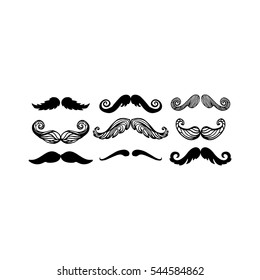 Vector mustache silhouette isolated