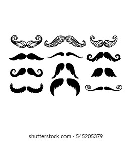 Vector mustache silhouette isolated