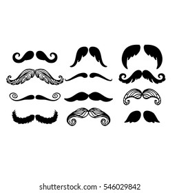 Vector mustache silhouette isolated