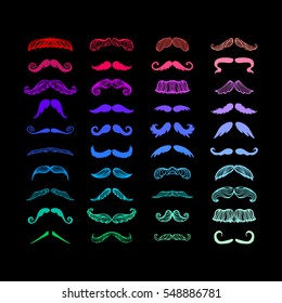 Vector mustache silhouette isolated