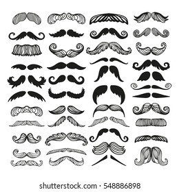 Vector mustache silhouette isolated