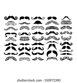 Vector mustache silhouette isolated