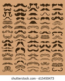 Vector mustache silhouette isolated