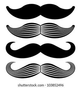 vector mustache vintage black icons