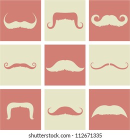 vector mustaches retro design