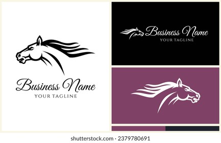 vector mustang horse logo template