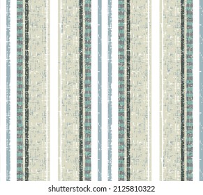 Vector mustard pastel green, cream, dark green,white colored modern retro vertical stripes on natural linen textures background with vintage,Modern abstract background. graphic background with stripes