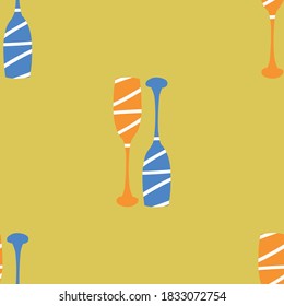 Vector mustard wine glasses set seamless pattern background. Perfect for Stationary, fabric, scrapbooking, wallpaper projects.