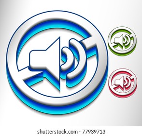 vector mute icon web design element set.